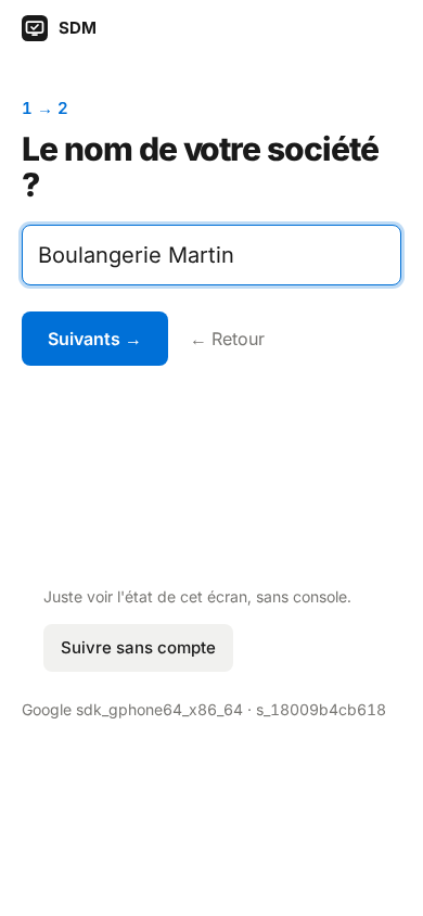Question 1, la société