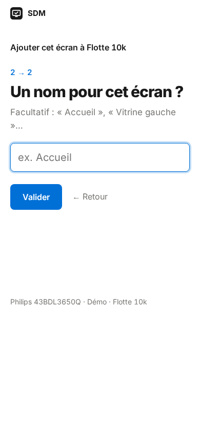 Nommer l'écran
